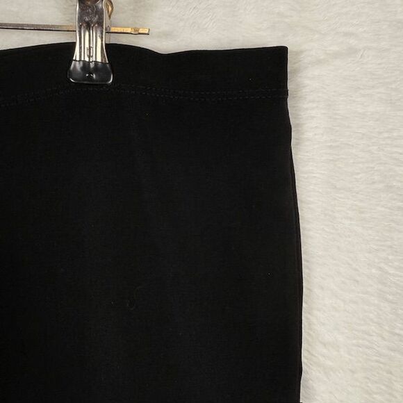 Clara Sun Woo Black Pull On Poly Rayon Spandex Dress Pants Notched Hem Size XS - Picture 3 of 10